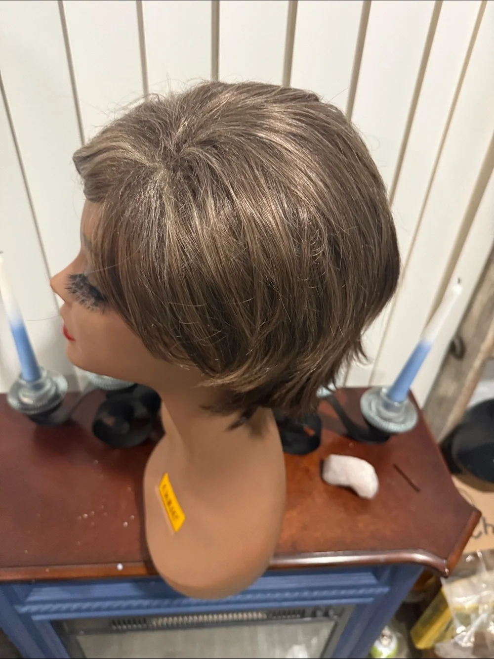 Short Layered Pixie Wig in Ash Brown #118